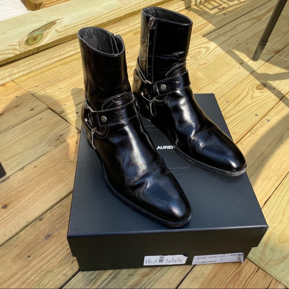 Saint Laurent Wyatt Leather Boots